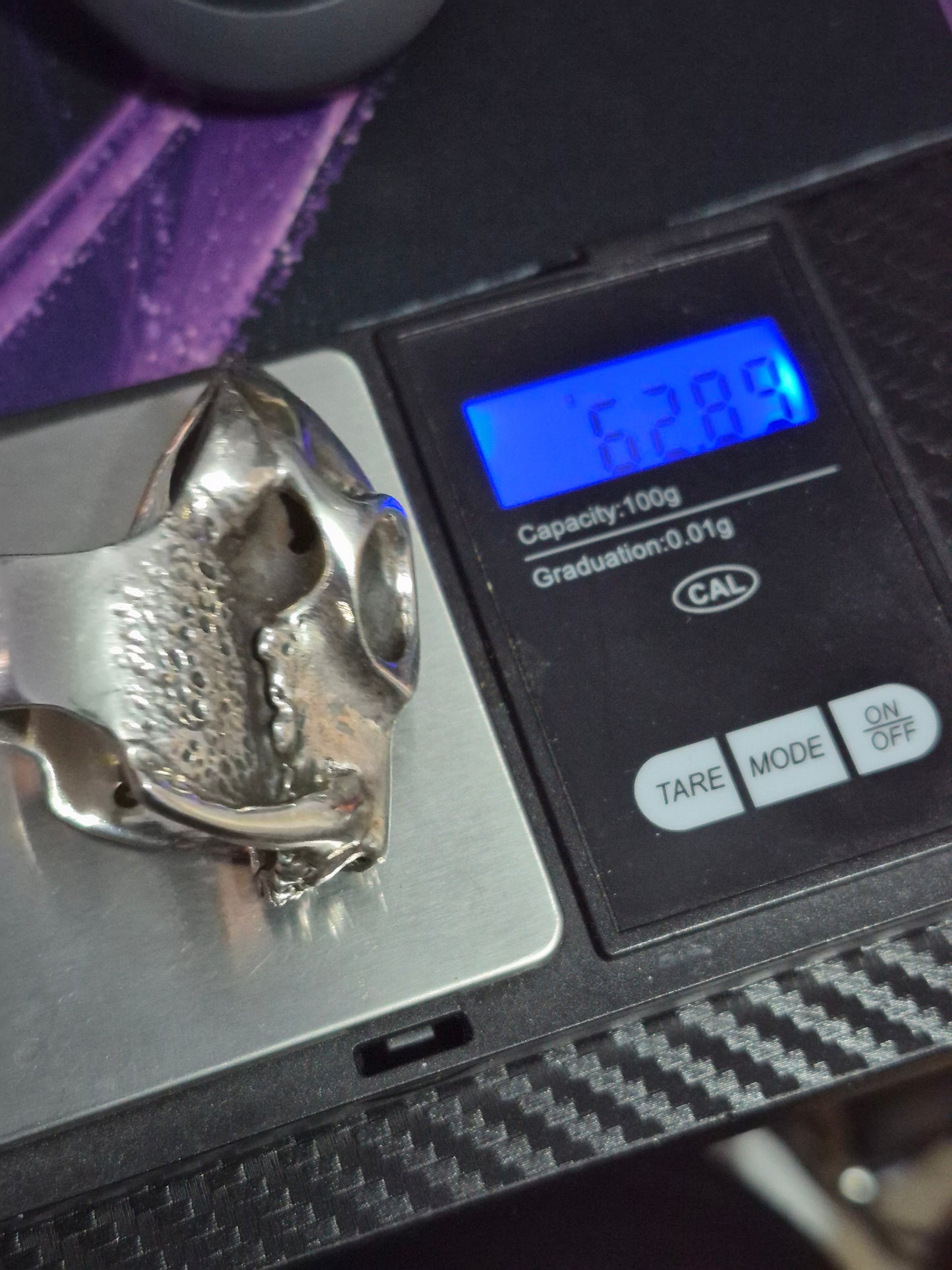 Mens Sabretooth Tiger Skull Ring By Wildcat. Heavy Sterling Silver 925. Sz Y 1/2.
