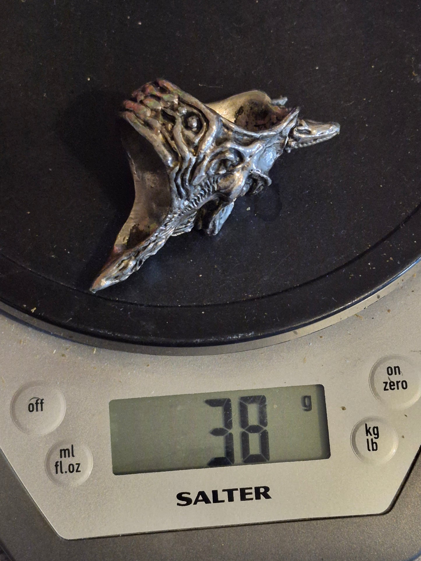 RARE Axel Stocks 'Ole Scratch' Devil Ring with signature Uk Size Z, US Sz 12.5