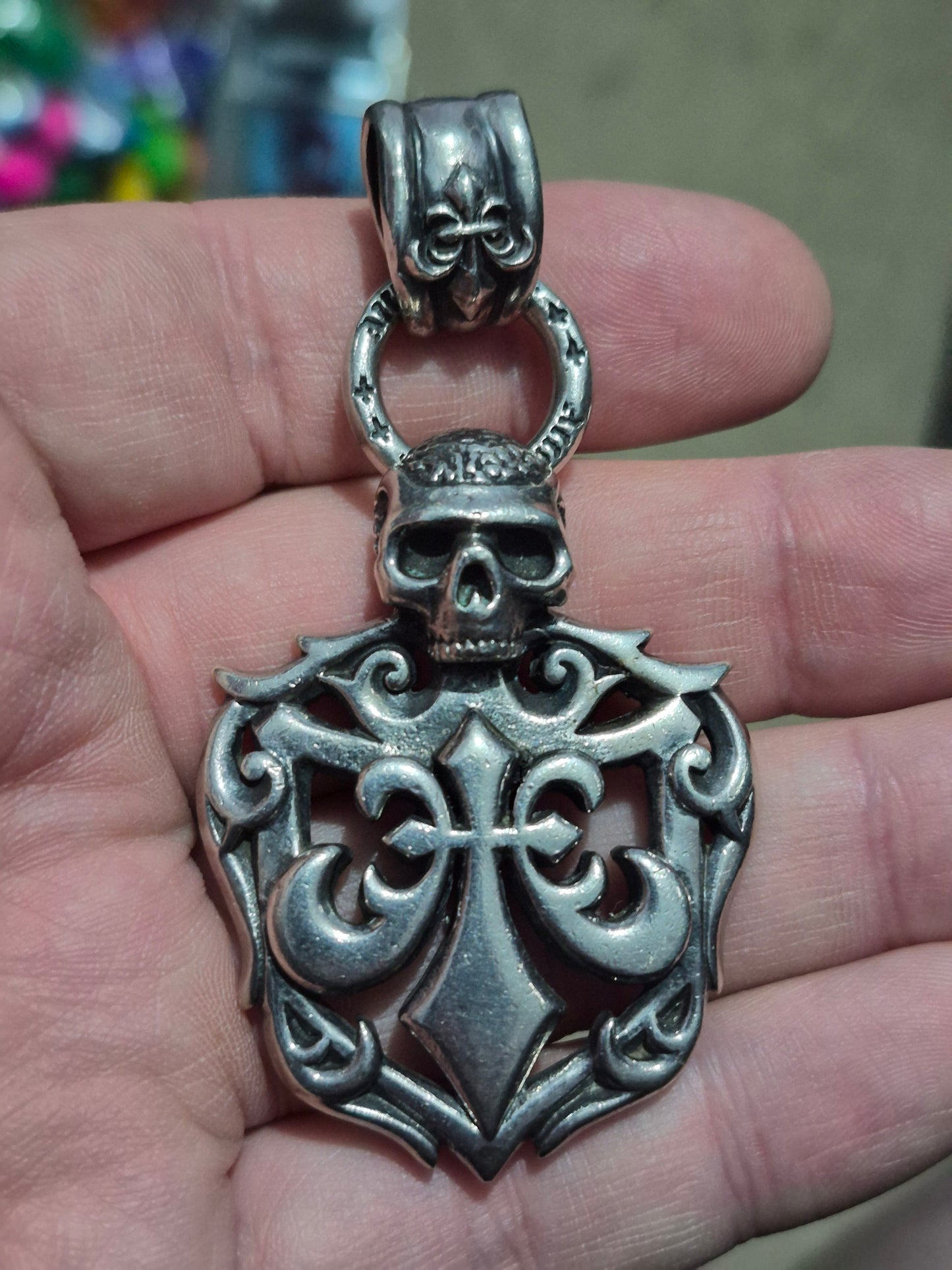 Affliction .925 Sterling Silver Fleur De Lis Pendant Vintage & Rare