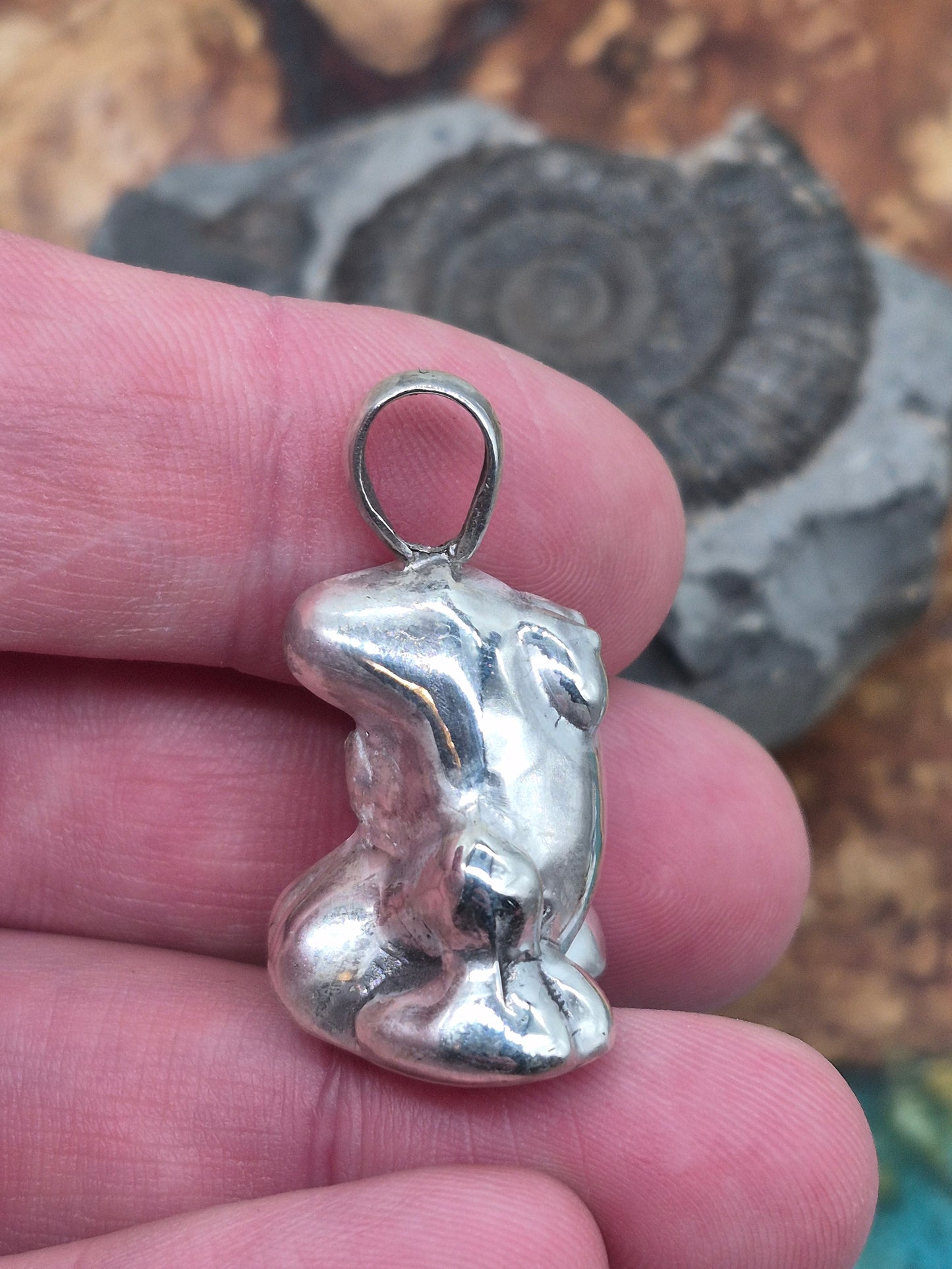 Gogo's Crazy Bones Eggy Pendant - Solid 925 Sterling Silver.