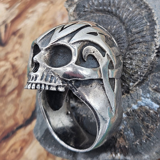 Wildcat Collection - Huge Skull Ring, UK Size Z+1, Solid Silver 925. 58 grams