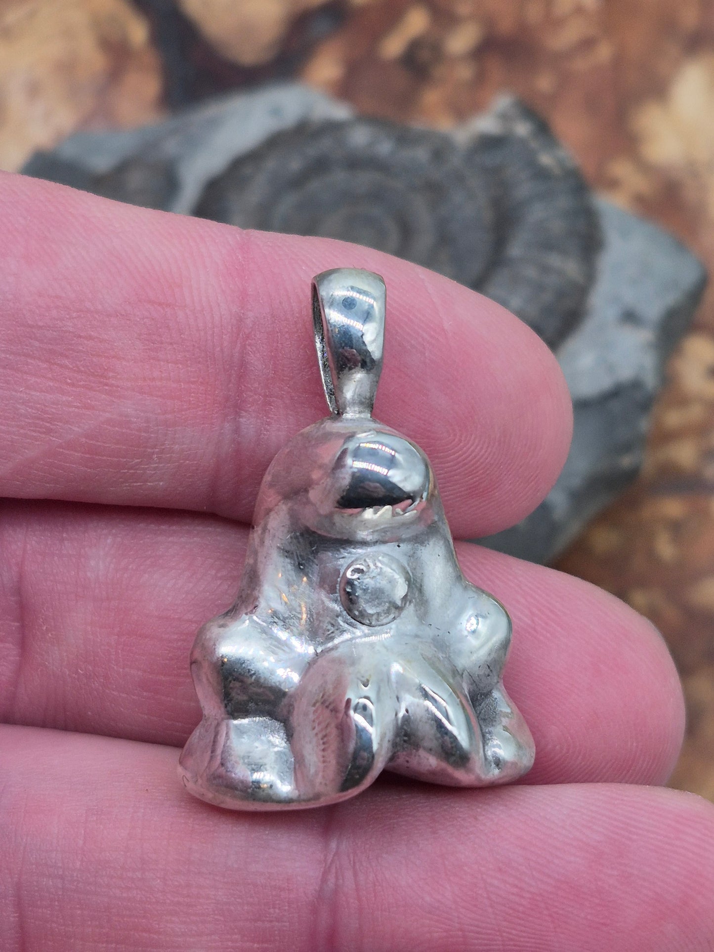 Gogo's Crazy Bones Eggy Pendant - Solid 925 Sterling Silver.
