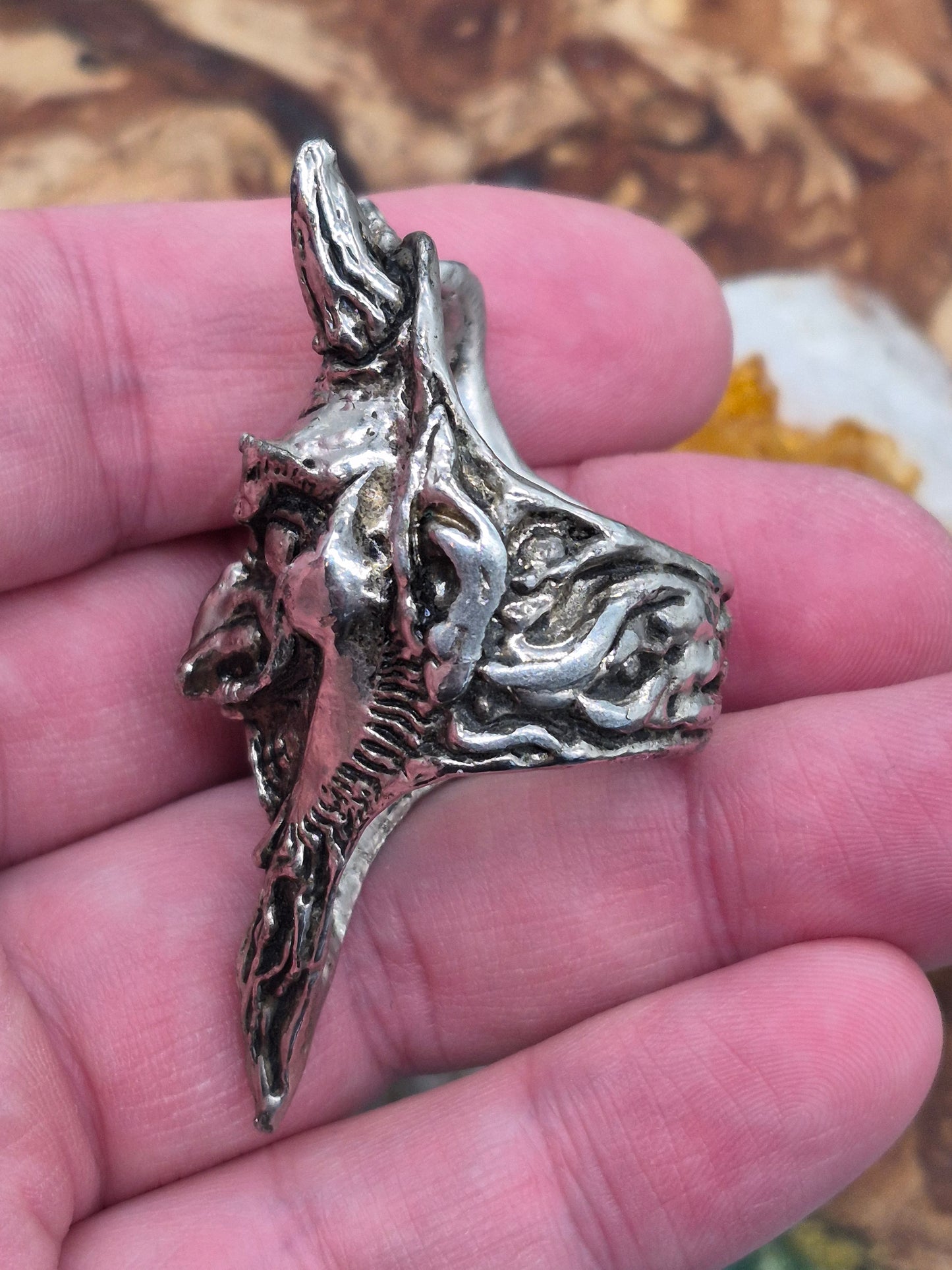 RARE Axel Stocks 'Ole Scratch' Devil Ring with signature Uk Size Z, US Sz 12.5