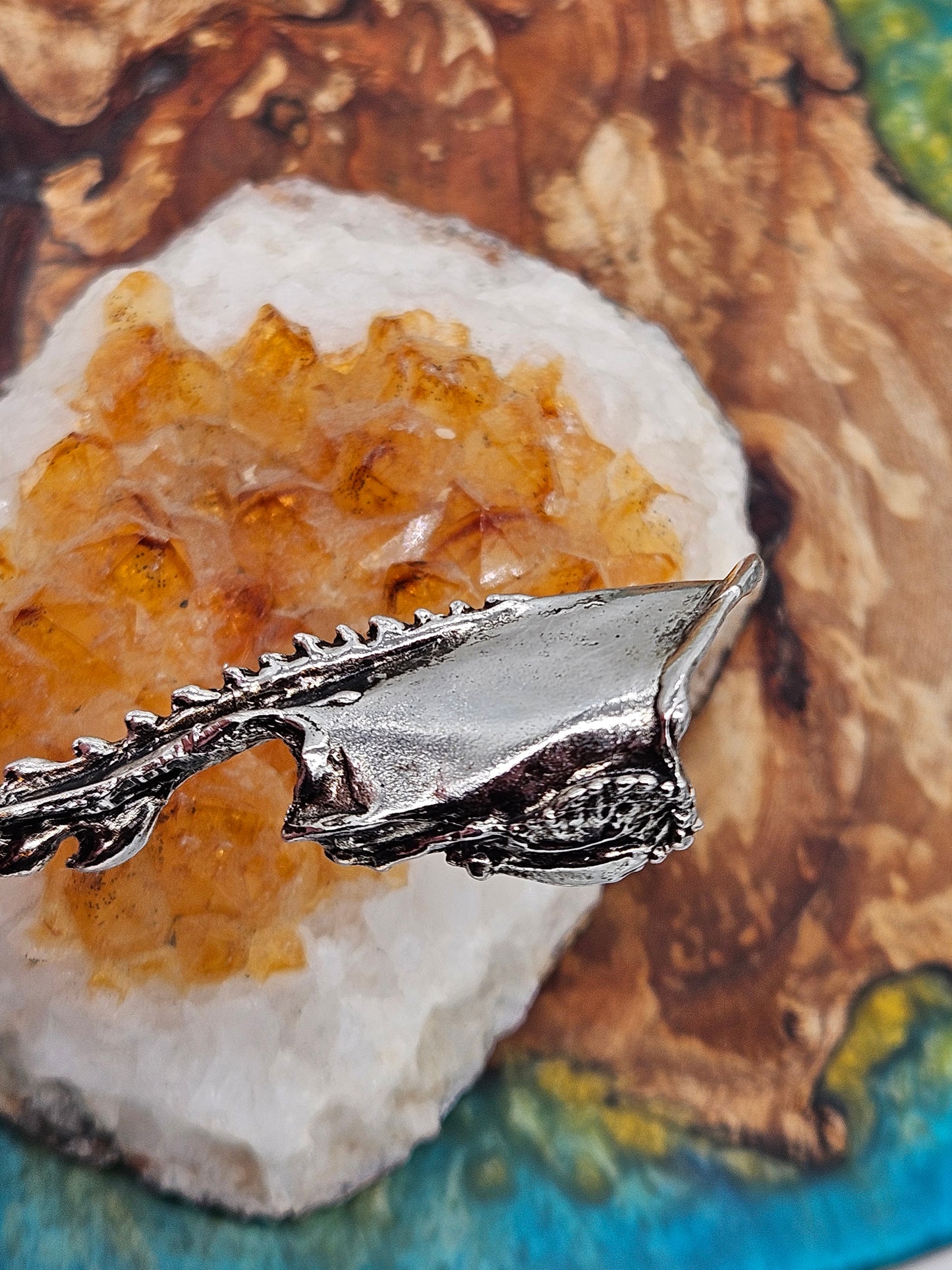 AXEL STOCKS Fingertip Spike Ring, Pewter