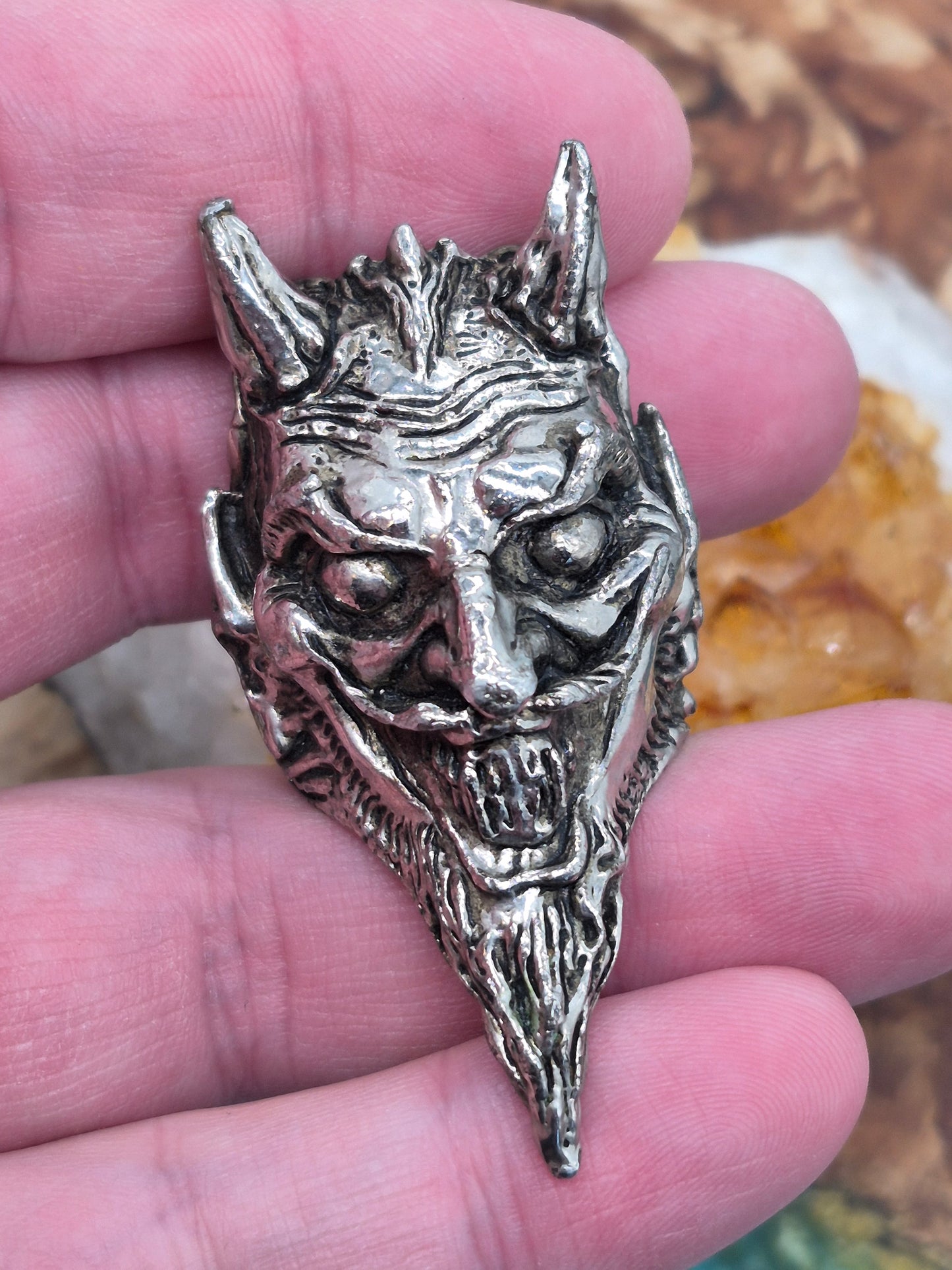 RARE Axel Stocks 'Ole Scratch' Devil Ring with signature Uk Size Z, US Sz 12.5