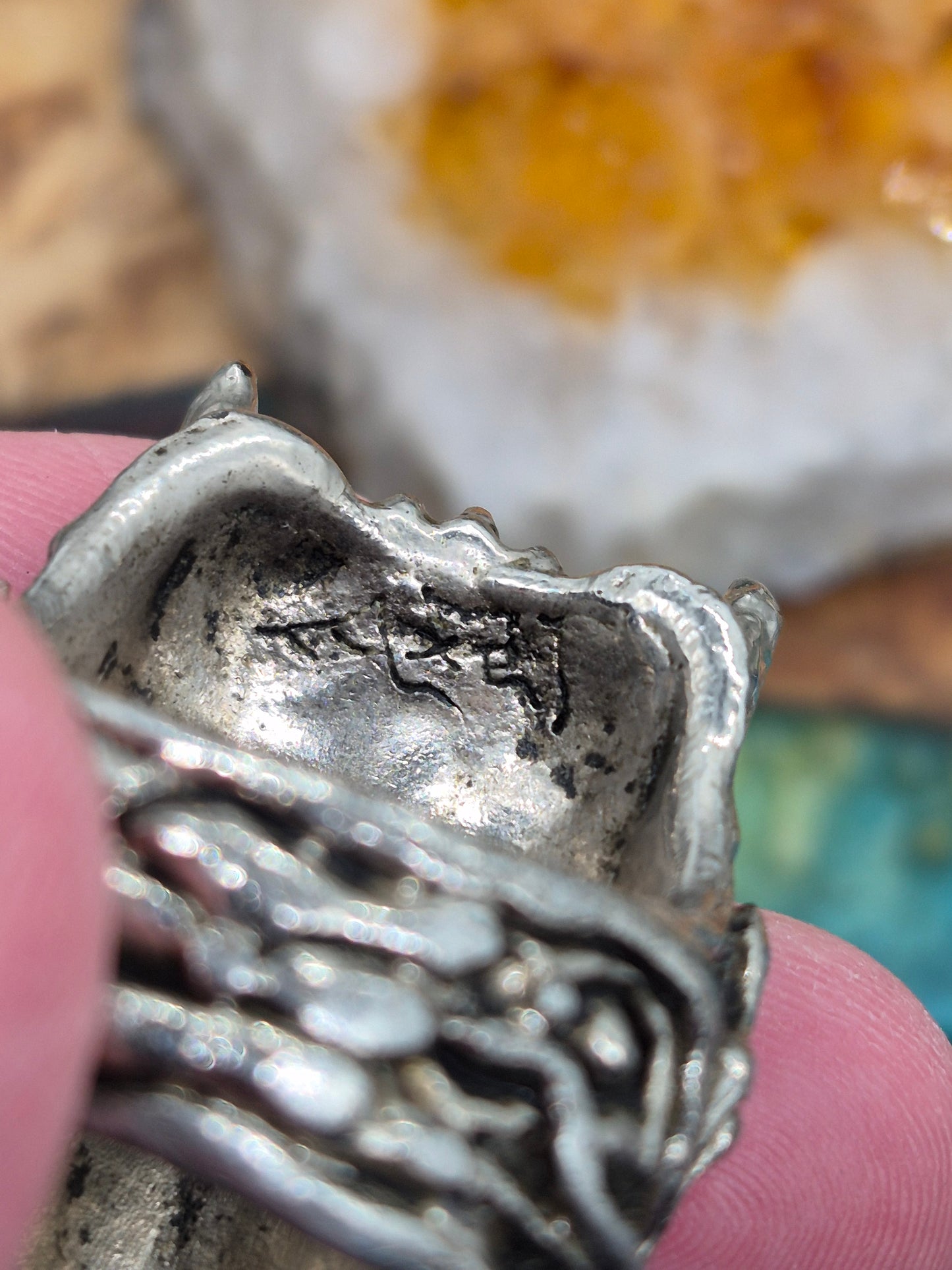 RARE Axel Stocks 'Ole Scratch' Devil Ring with signature Uk Size Z, US Sz 12.5