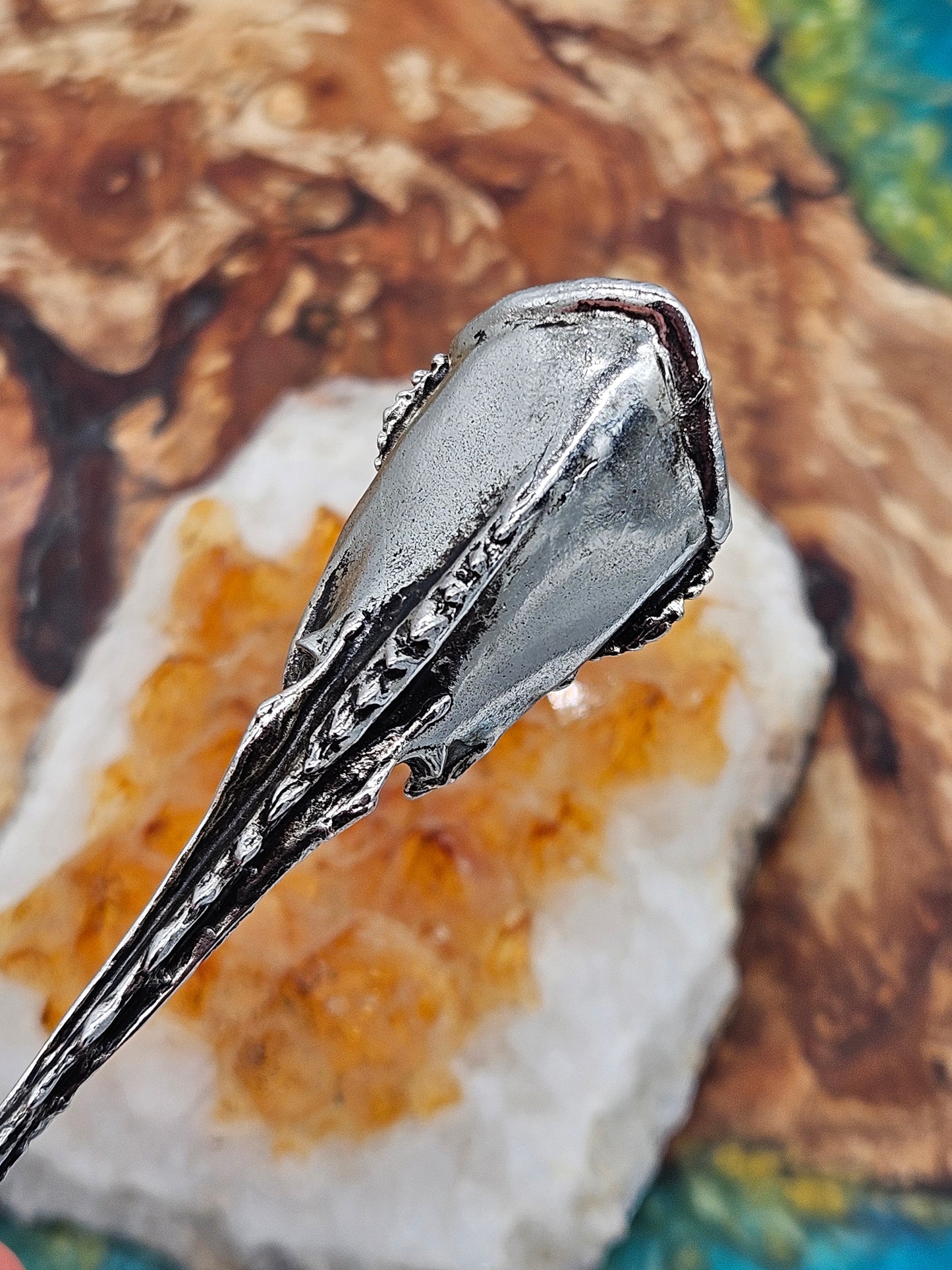 AXEL STOCKS Fingertip Spike Ring, Pewter