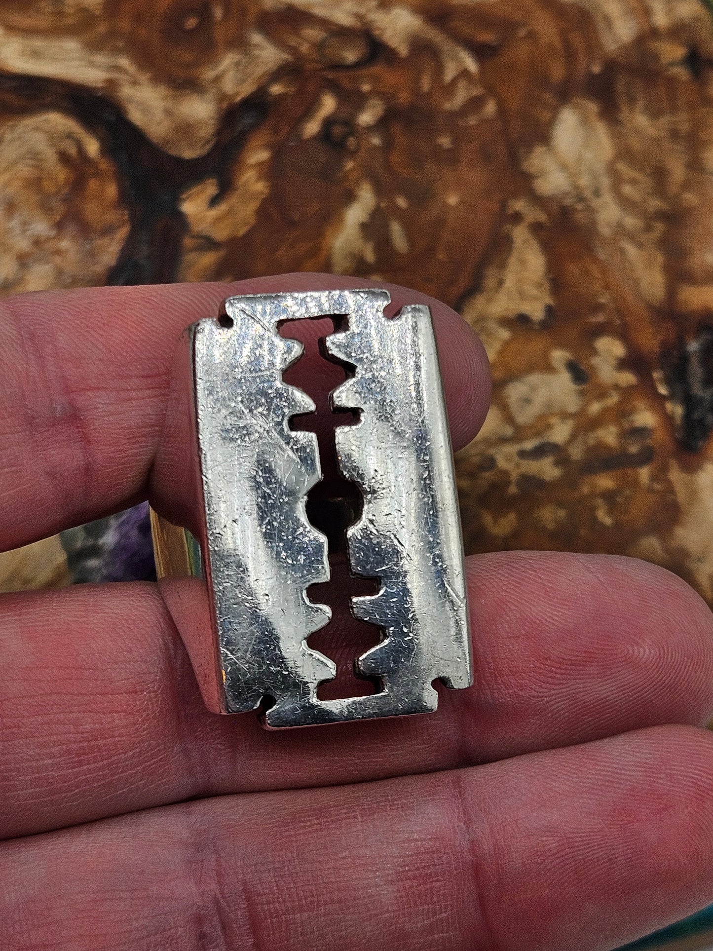 Huge, Heavy Razor Blade Ring, Silver 925. The Wildcat Collection.