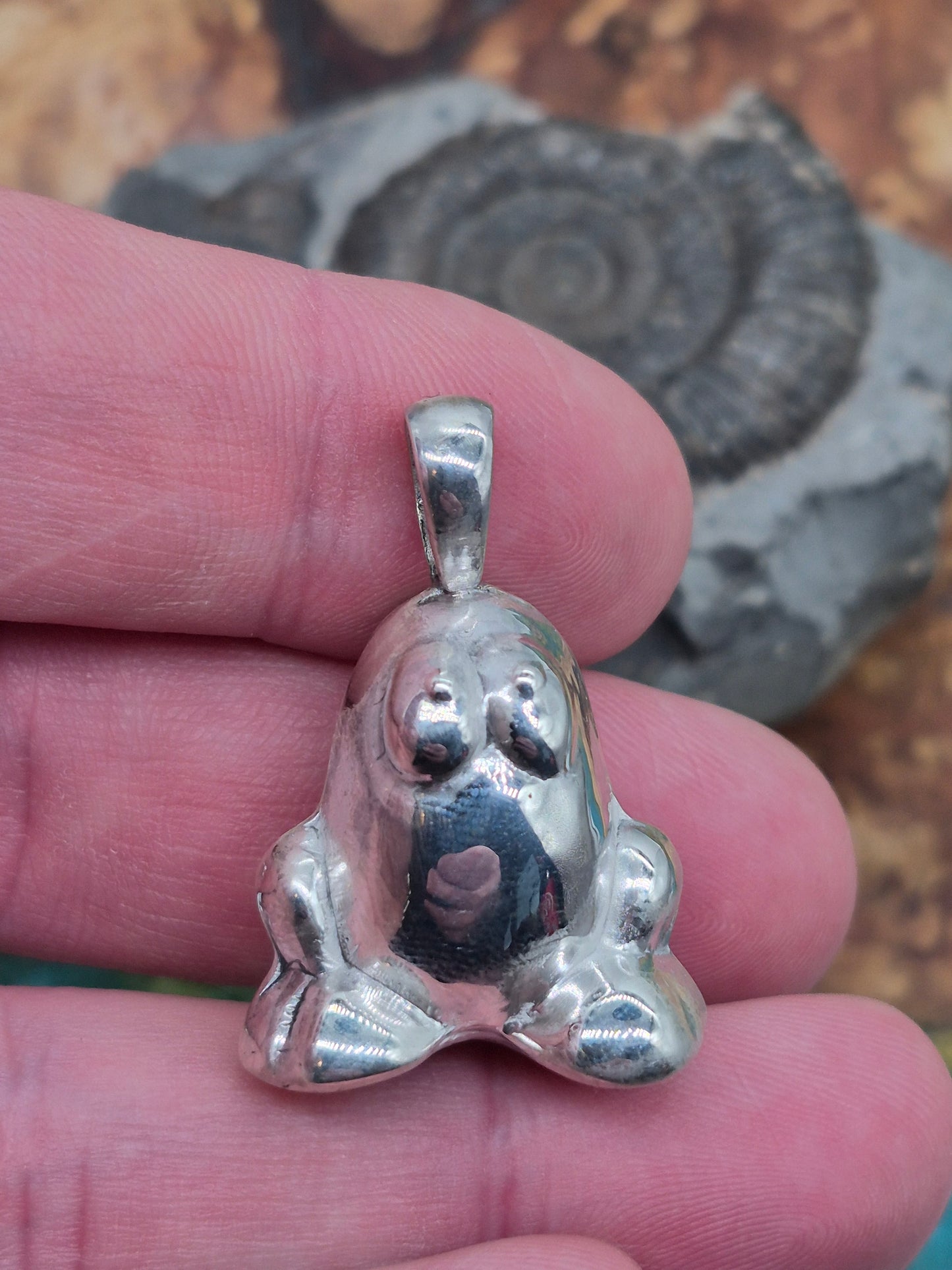 Gogo's Crazy Bones Eggy Pendant - Solid 925 Sterling Silver.