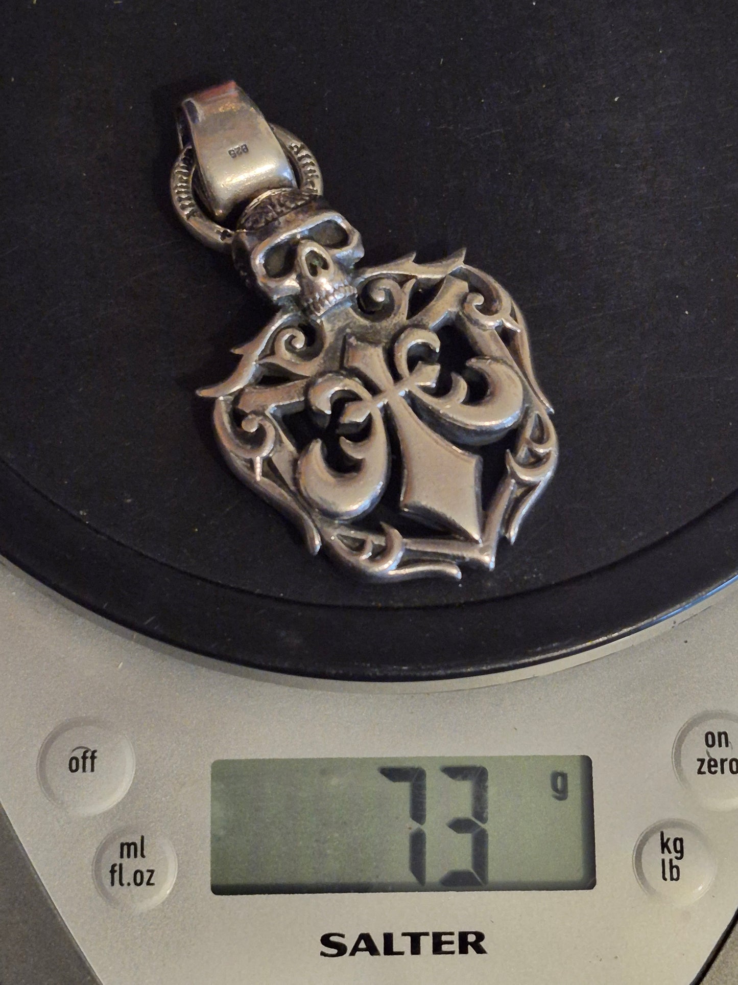 Affliction .925 Sterling Silver Fleur De Lis Pendant Vintage & Rare