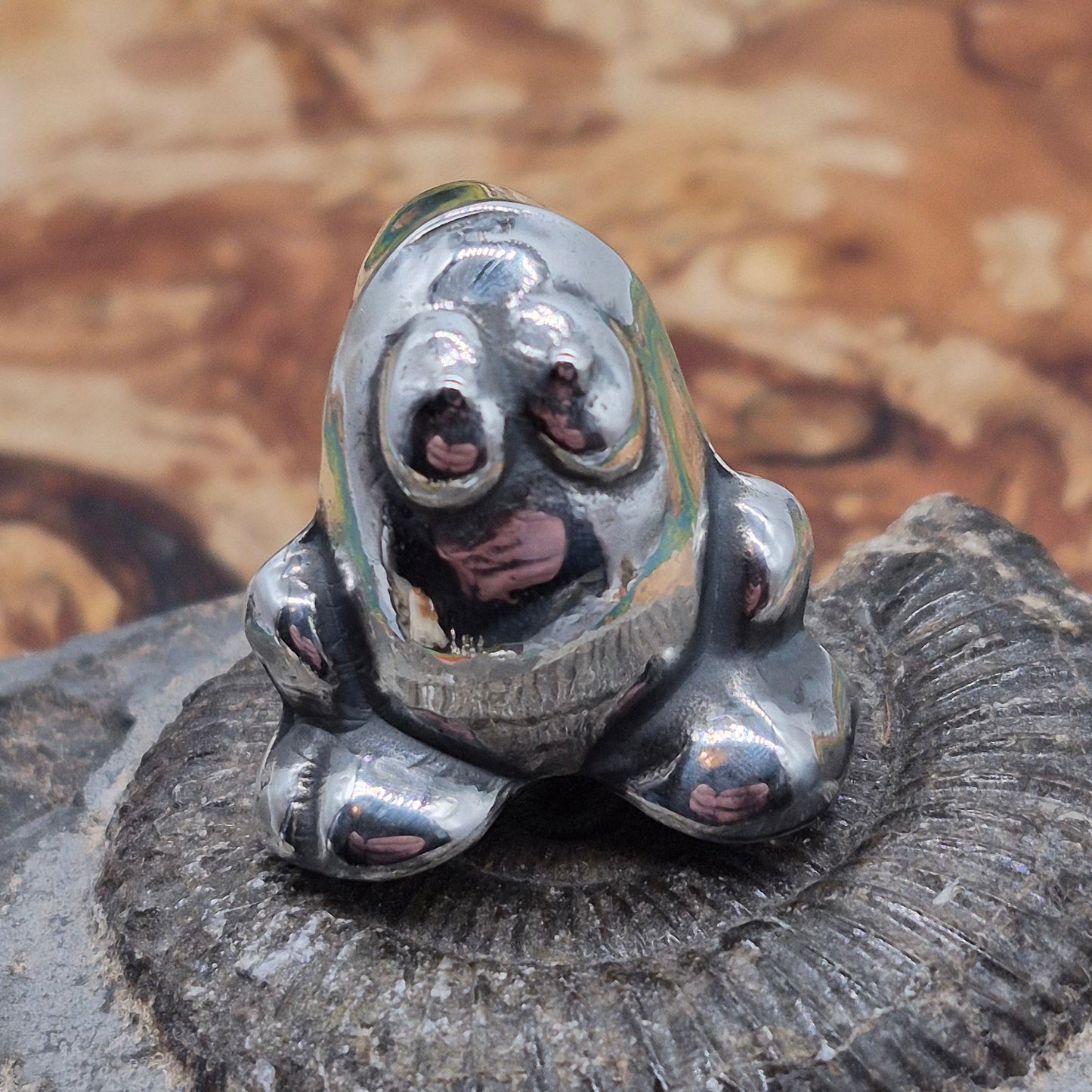 Gogo's Crazy Bones Eggy - Solid 925 Sterling Silver (Oxidised)