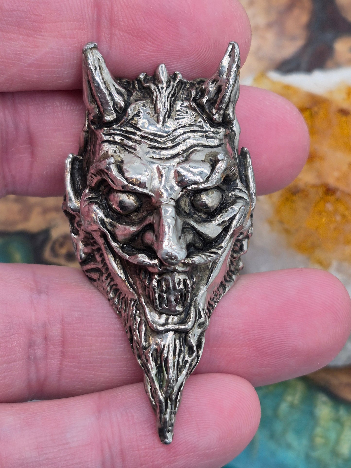 RARE Axel Stocks 'Ole Scratch' Devil Ring with signature Uk Size Z, US Sz 12.5