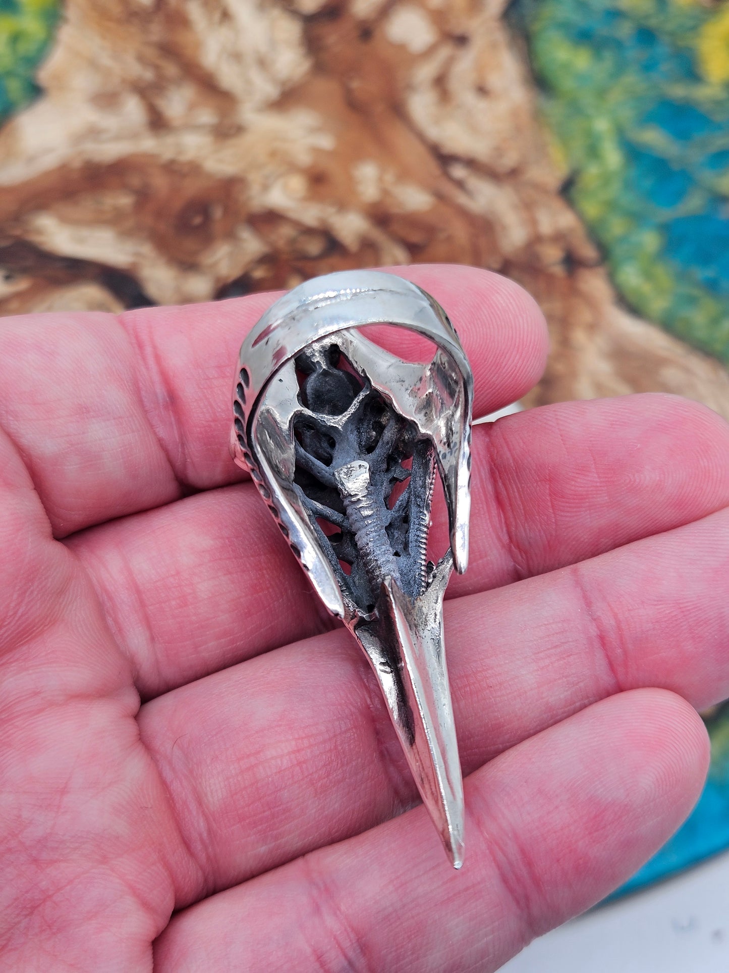 BIOMECHANICAL SILVER 925 CLAW RING. GOTHIC. UK Size T