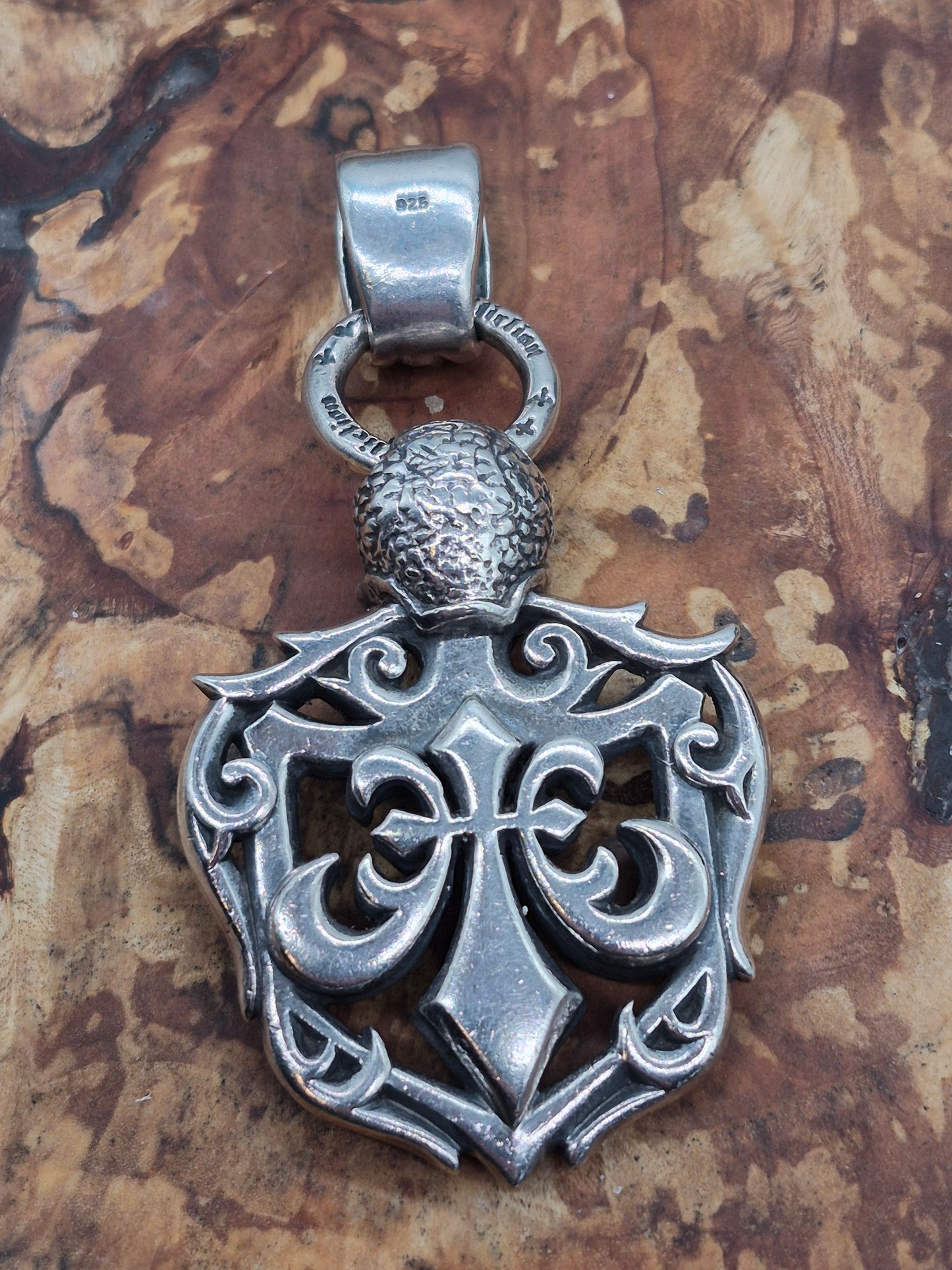 Affliction .925 Sterling Silver Fleur De Lis Pendant Vintage & Rare