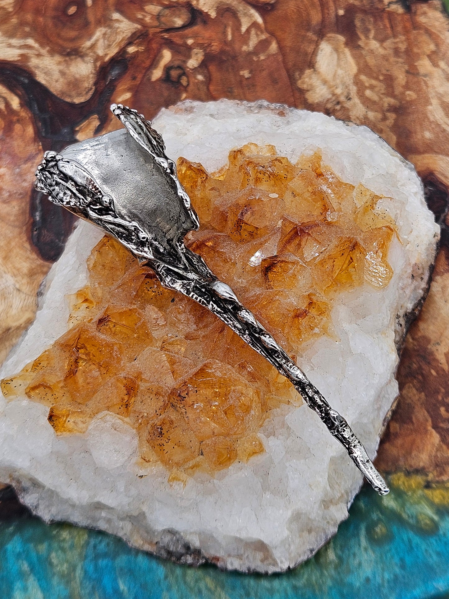 AXEL STOCKS Fingertip Spike Ring, Pewter