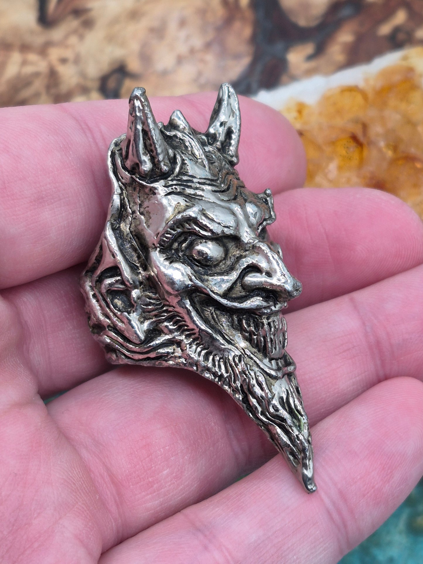 RARE Axel Stocks 'Ole Scratch' Devil Ring with signature Uk Size Z, US Sz 12.5