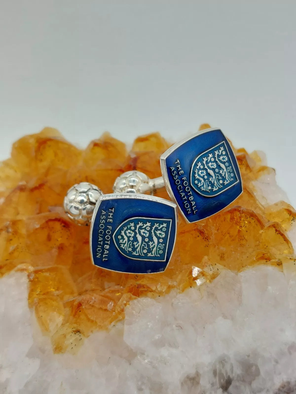 SOLID STERLING SILVER 925 THREE LIONS FOOTBALL ASSOCIATION CUFFLINKS FULL UKHM