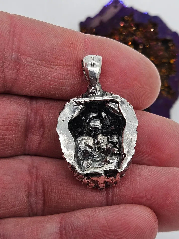 "Shot in the head" Sterling Silver 925 Skull Pendant. New.